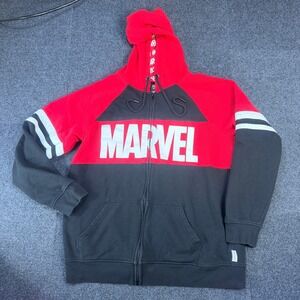 Our‎ Universe Disney Marvel Fullzip Hoodie Men XL Red Black Sweatshirt